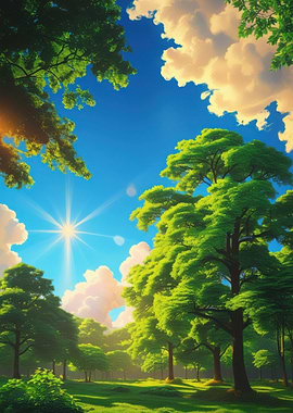 Sunlit Forest Canopy