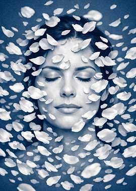 Woman with Flower Petals