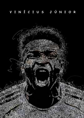 Vinicius Junior Screaming Portrait