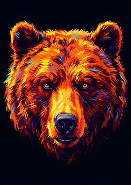 Vibrant Bear Portrait