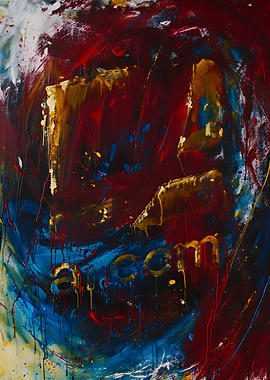 Abstract Painting with Text