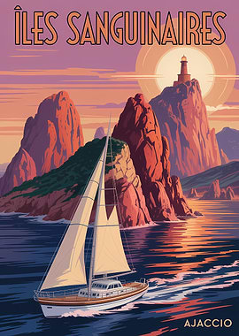 Sanguinaires Islands Sailboat Sunset