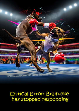 Dogs Boxing with Critical Error Message
