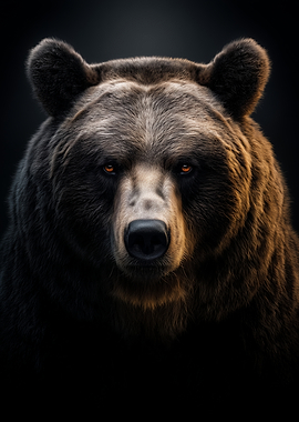 Close-up Portrait of a Grizzly Bear