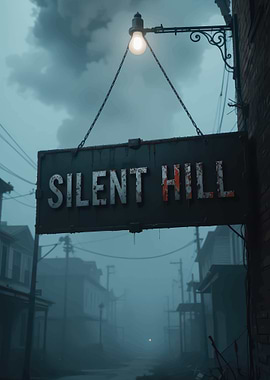 Silent Hill Sign in Foggy Town