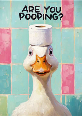 funny duck with Toilet Paper