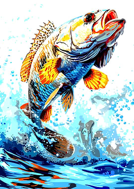 Jumping Fish in Water