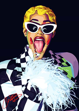 Cardi B Pop Art Portrait