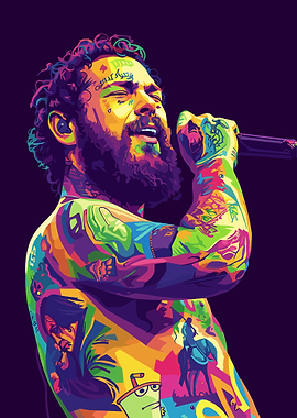Post Malone Pop Art Portrait