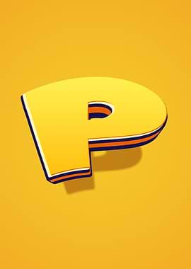 3D Yellow Letter P