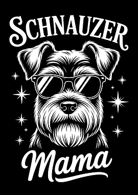 Schnauzer Mama with Sunglasses