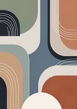 Abstract Geometric Shapes with Arcs