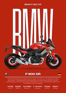 BMW F 900 XR Motorcycle Poster