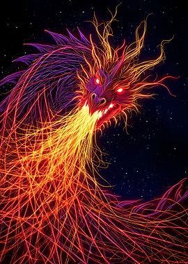 Fiery Dragon Breathing Fire