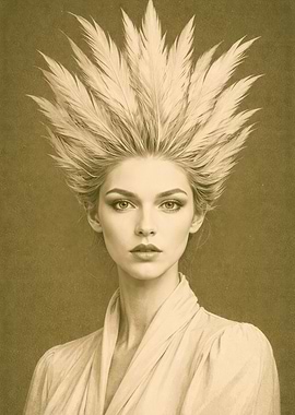 Woman with Feather Headdress