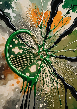 Emerald Nexus – Organic Abstract Form – Abstract Porcelain #136