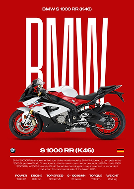 BMW S 1000 RR Motorcycle Poster
