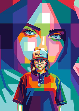 Billie Eilish Pop Art Portrait of a Young Person