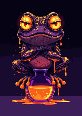 Psychedelic Frog Potion Art