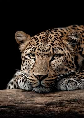 Leopard Resting on Wood