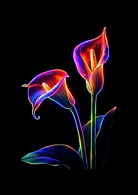 Neon Calla Lilies
