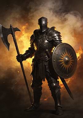 Knight with Axe and Shield