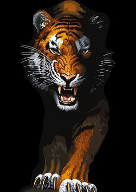 Fierce Tiger Roaring