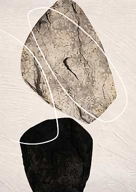 Abstract Stone Shadows — Minimalist Wall Art Modern Geometric Abstract Poster