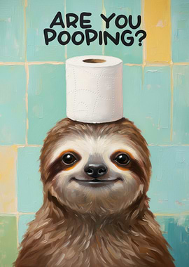 funny Sloth with Toilet Paper