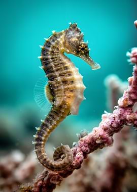 Seahorse on Coral