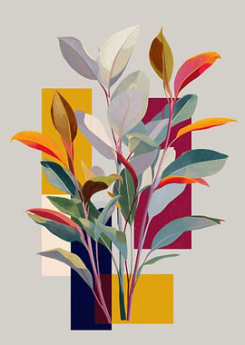 Abstract Plant with Geometric Shapes