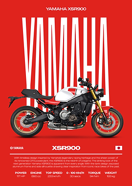 Yamaha XSR900 Motorcycle Poster