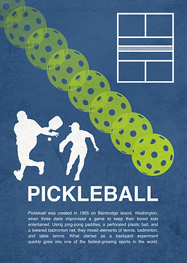 Vintage Pickleball Poster – The History of Pickleball Retro Wall Art