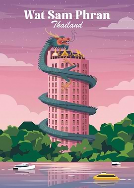 Wat Sam Phran Building Thailand