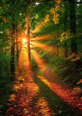 Sunbeams Forest Path