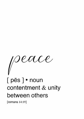Peace Definition Art black and white