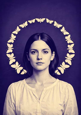 Woman with Butterfly Halo