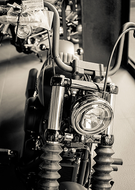 Close-up of a Motorcycle Front End