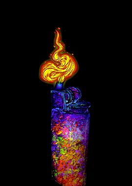 Psychedelic Lighter with Flame