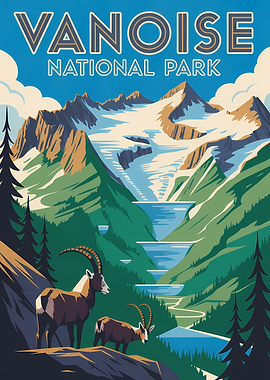 Vanoise National Park Vintage Poster