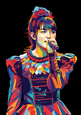 Colorful Pop Art Portrait of a Singer