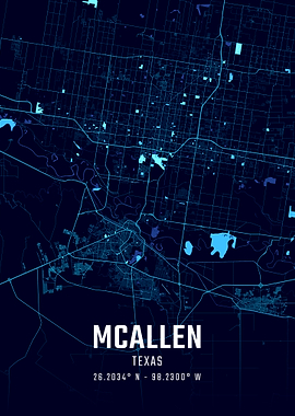 McAllen Texas Midnight City Map