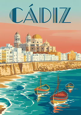 Cadiz Cityscape with Boats
