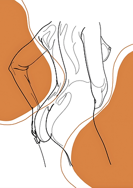 Abstract Line Art of Female Form