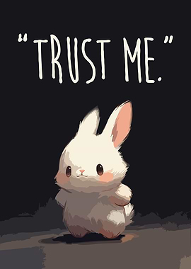Cute Bunny Says Trust Me