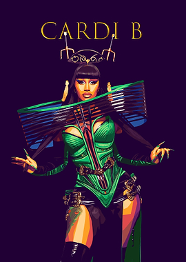 Cardi B Pop Art Portrait