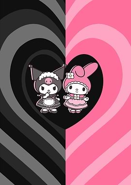 Kuromi and My Melody Heart Split