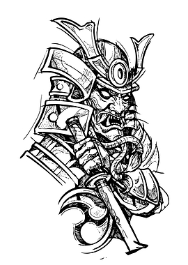 Samurai Warrior with Snake