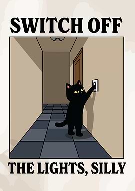 Black Cat Switches Off Lights