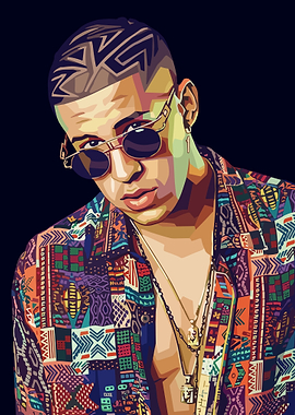 Bad Bunny Pop Art Portrait